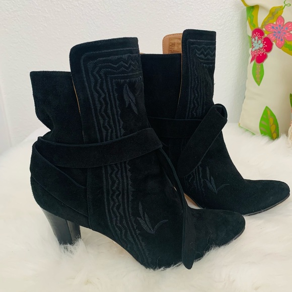 Ulla Johnson Black Aggie Embroidered Boots - Picture 4 of 11